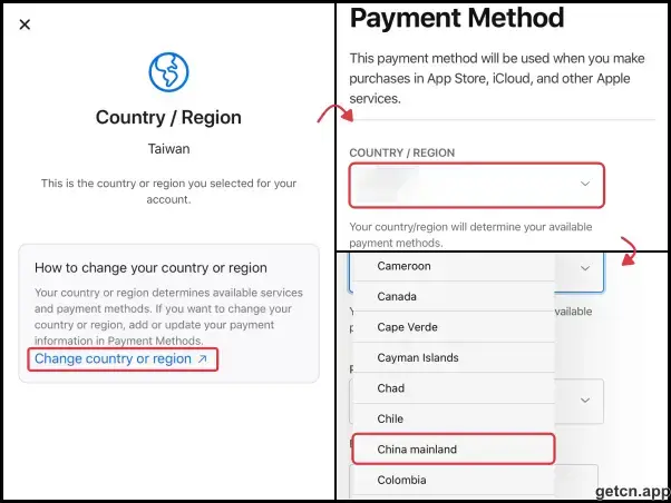 Change country or region for your ID