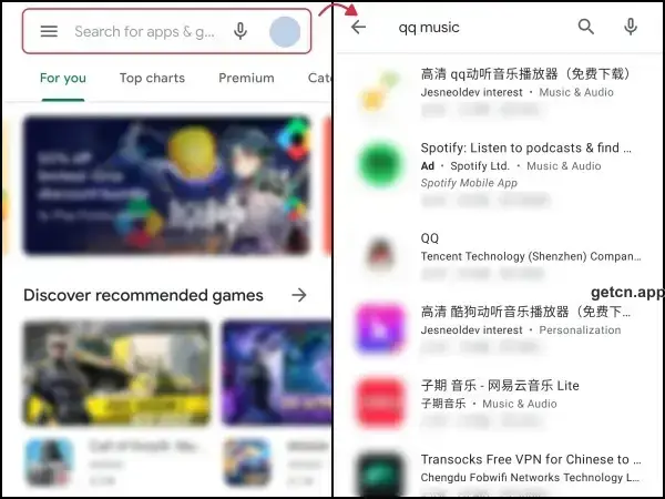 QQ Music is not available on the Play Store
